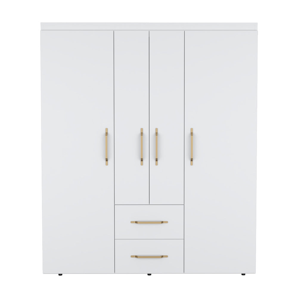 Armoire Elma, Two Drawers, Three Cabinets, White Finish-2