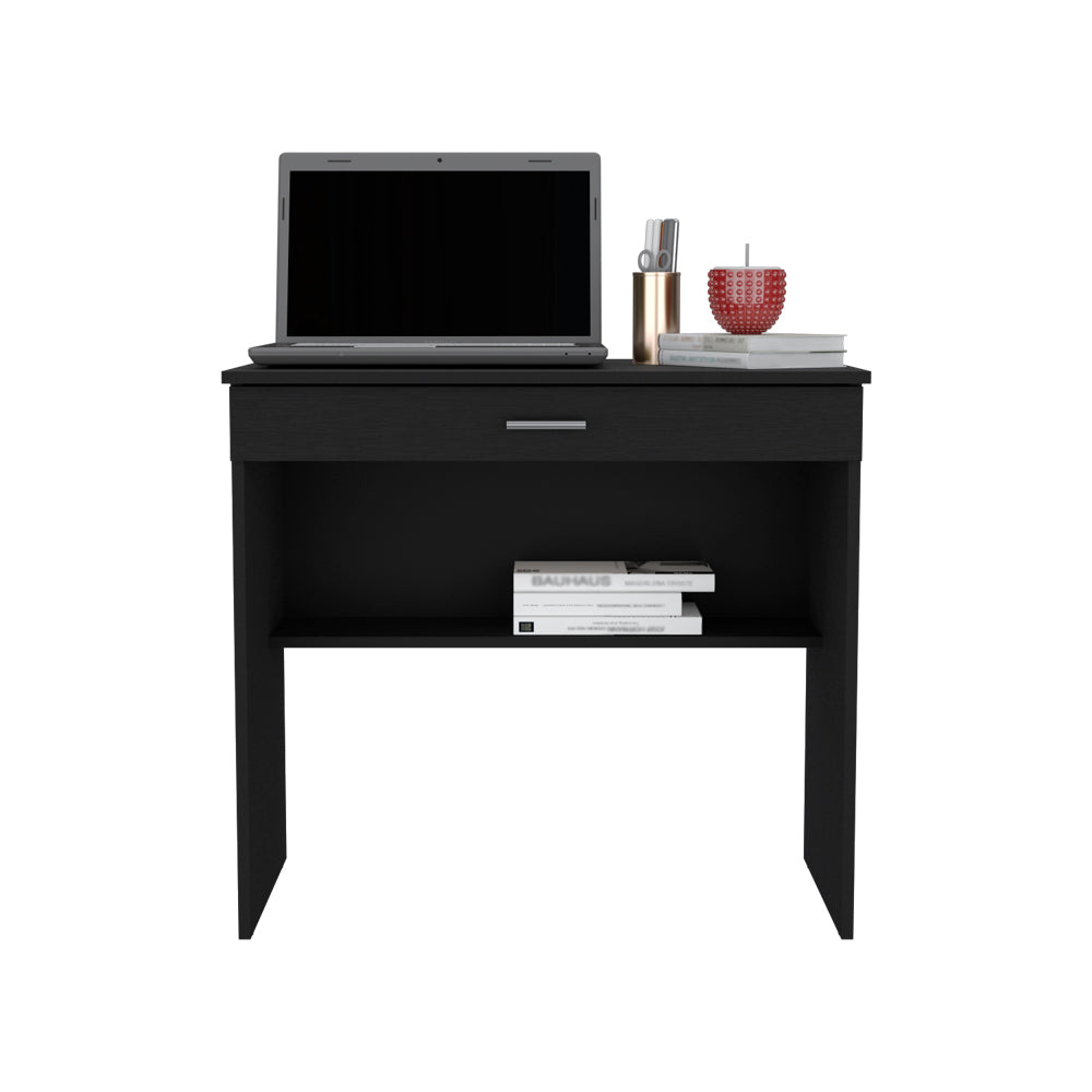 Desk Eden, One Open Shelf, One Drawer, Black Wengue Finish-2