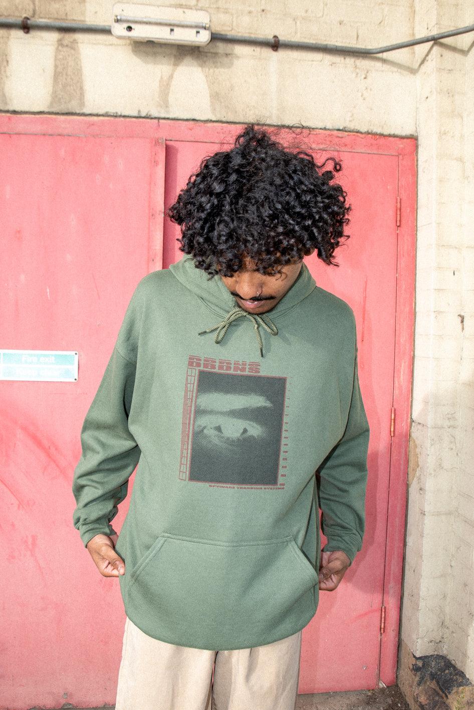 Military Green Hoodie With Spyware Print-3