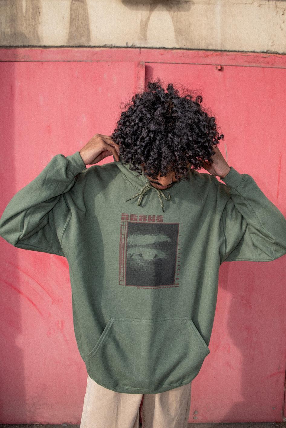 Military Green Hoodie With Spyware Print-4