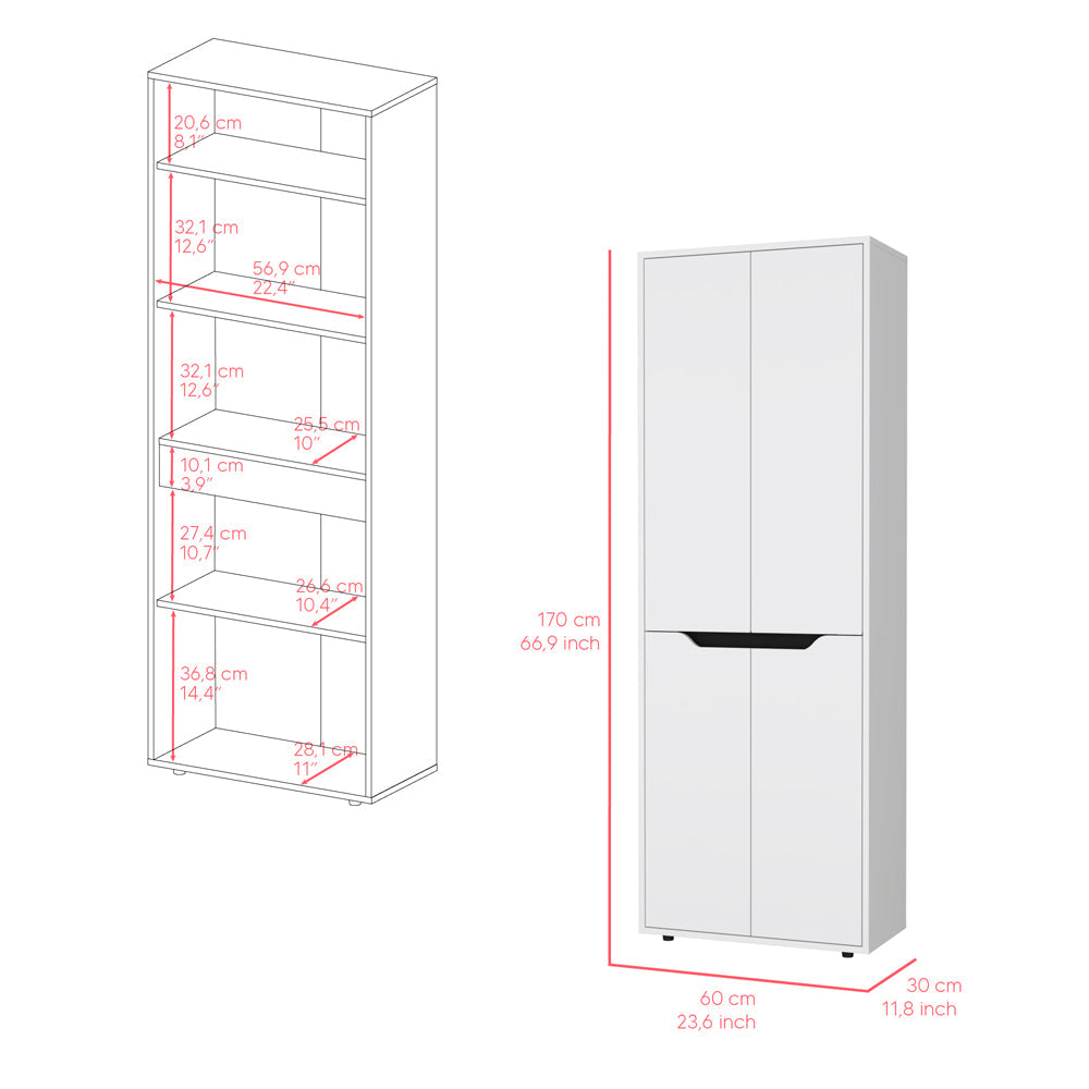 Multistorage Kitchen Pantry Hepler, Kitchen, White / Black-2