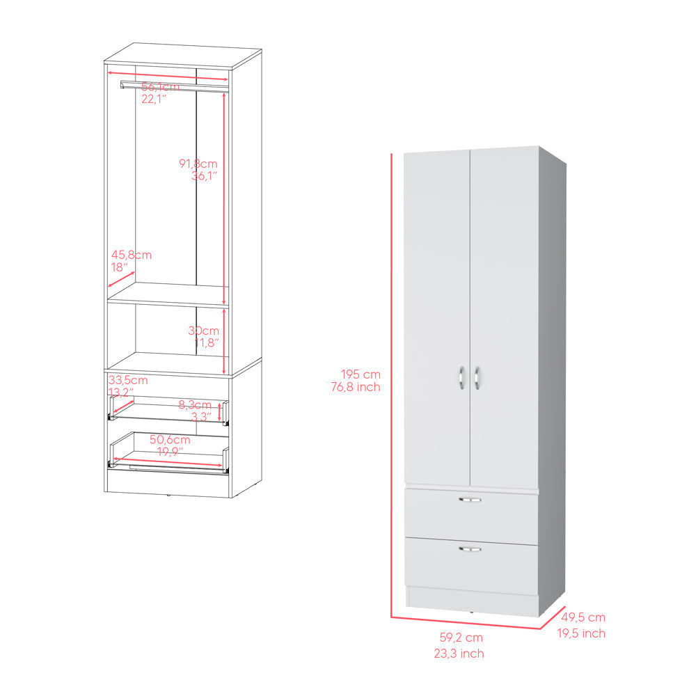 Armoire Marlton, Bedroom, White-2