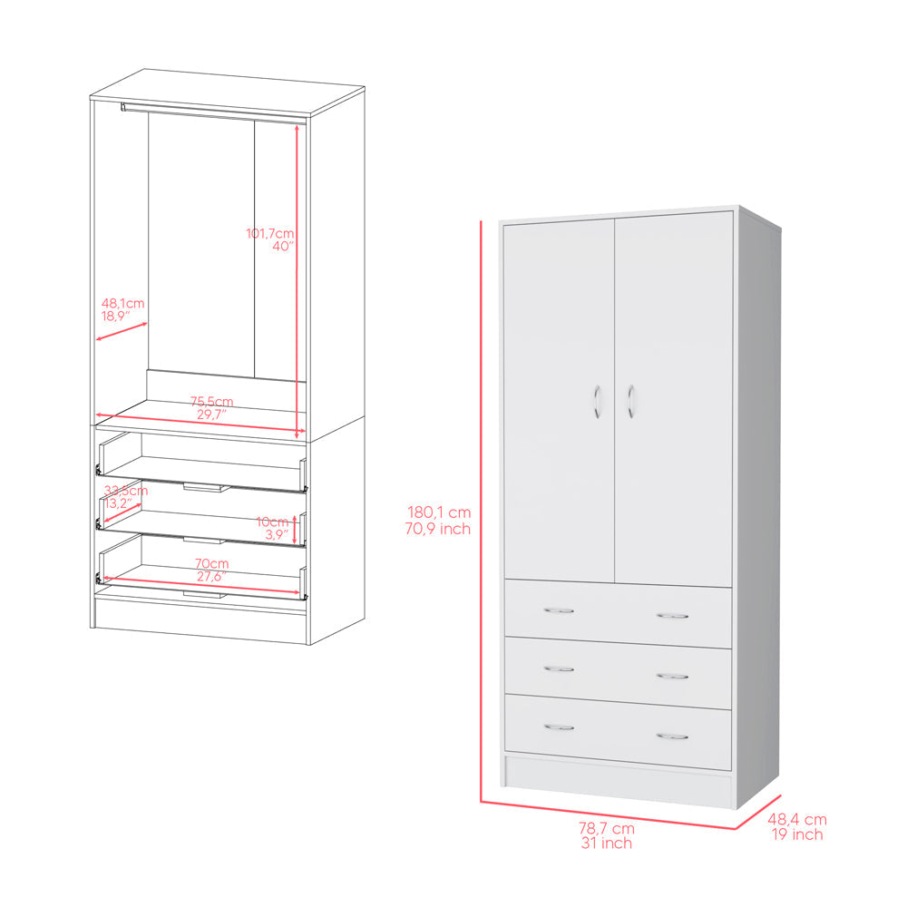 Armoire Ramey, Bedroom, White-2