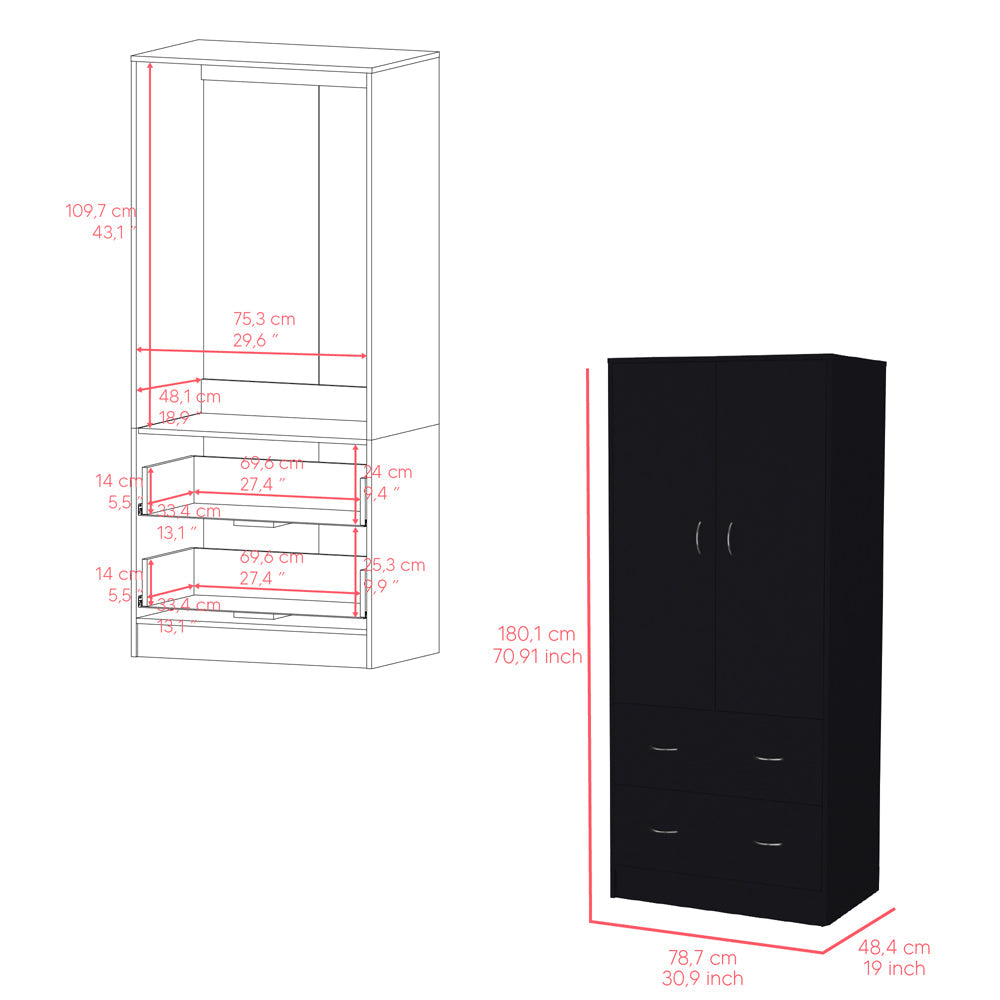 Armoire Edie, Bedroom, Black-2