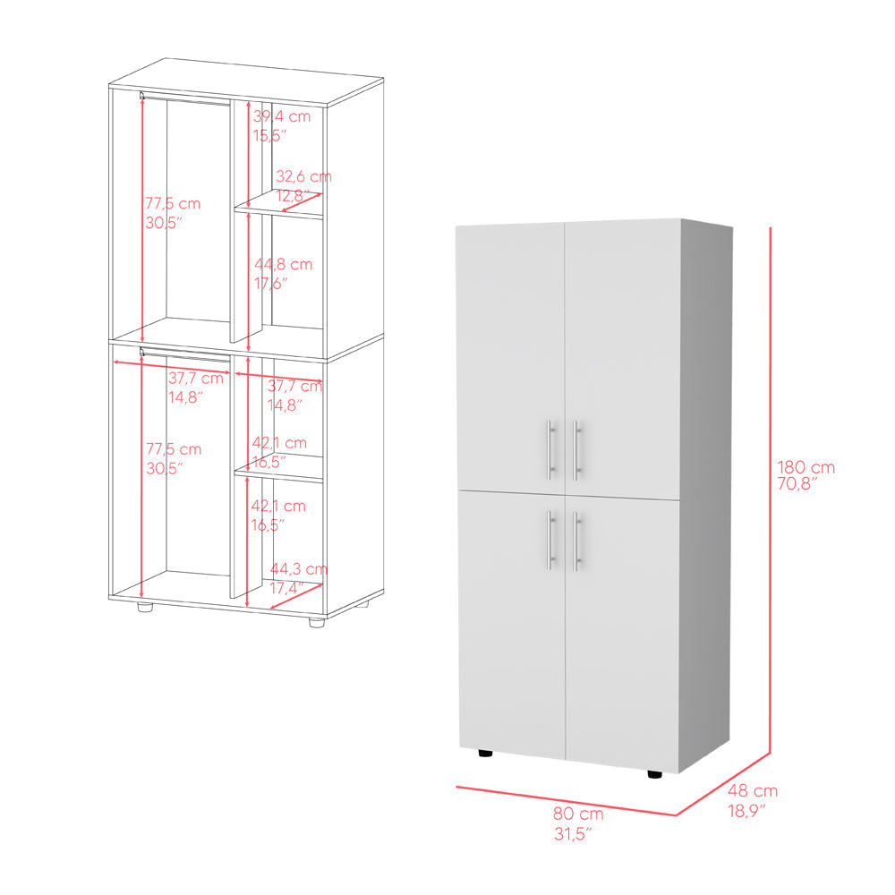 Armoire Moscow, Bedroom, White-2