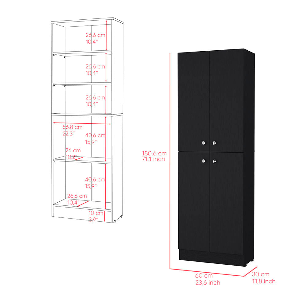 Pantry Cabinet Coahoma, Kitchen, Black-2