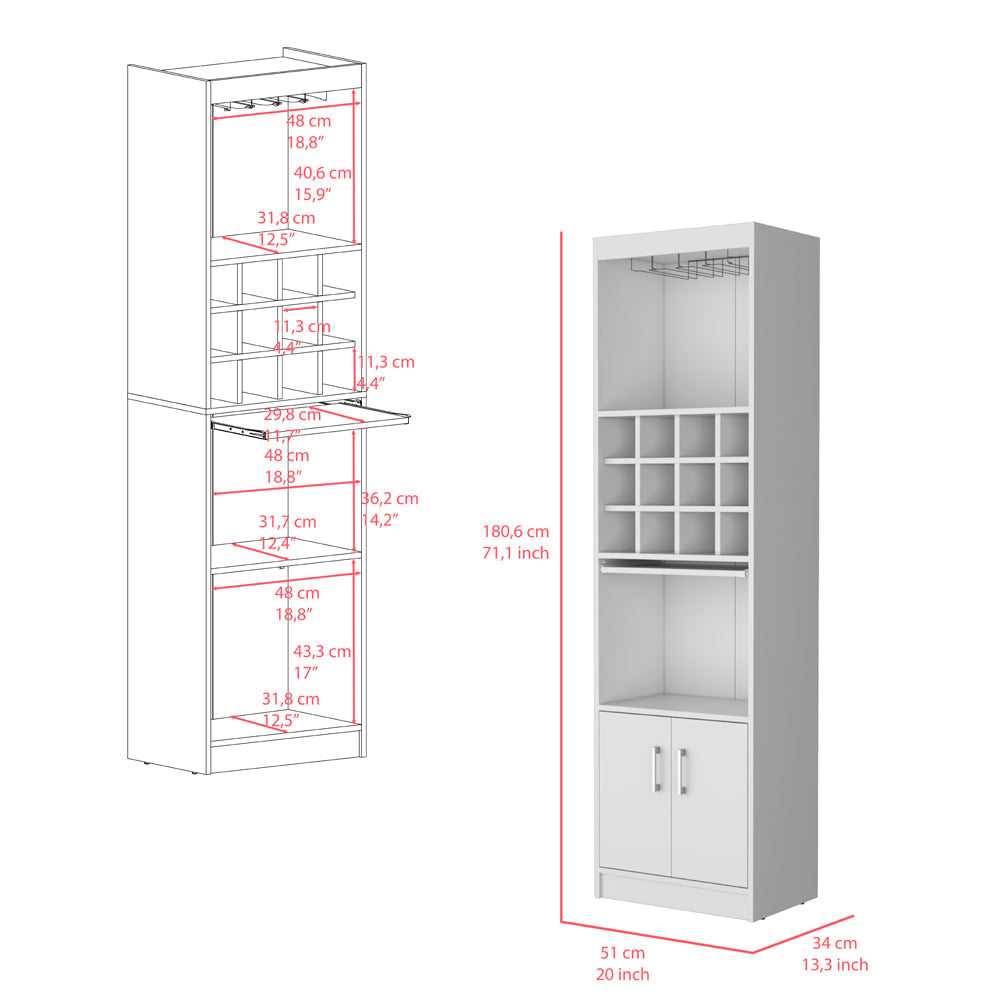 Bar Cabinet Fulton, Living Room, White-2