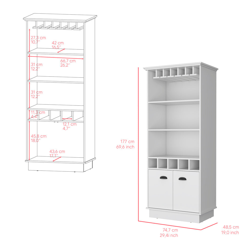 Bar Cabinet Taholah, Living Room, White-2