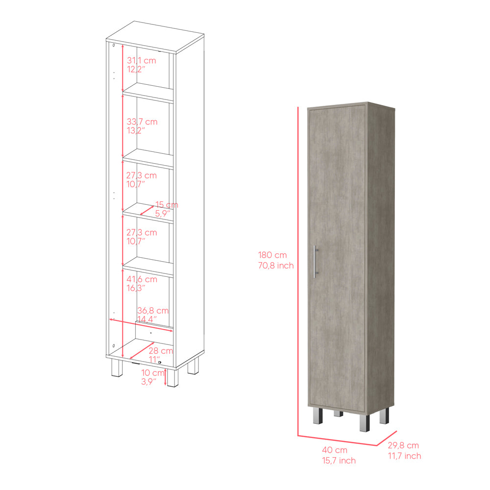 Cabinet Storage,Cabinet, Buccan, Concrete Gray Finish-2