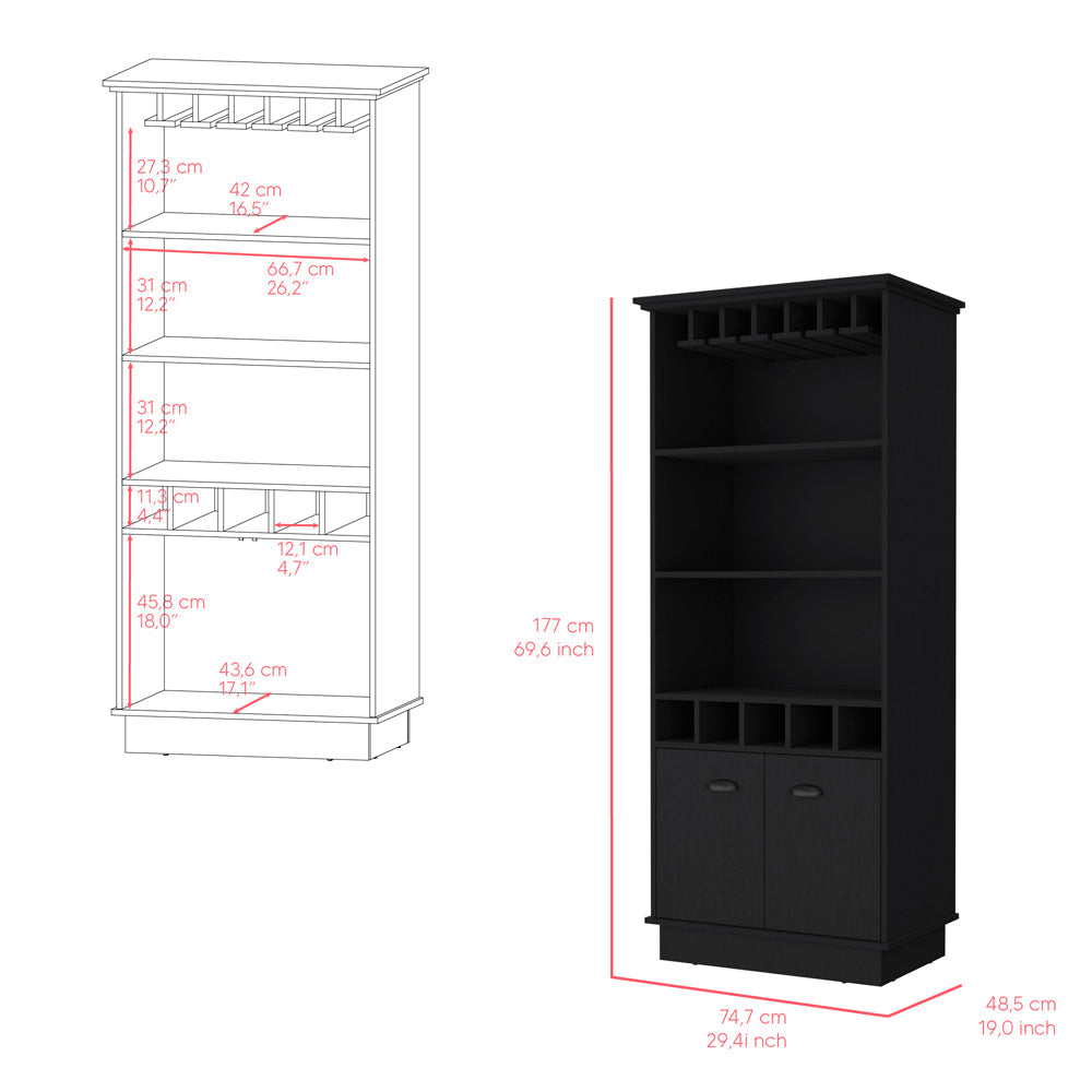 Bar Cabinet Taholah, Living Room, Black-2