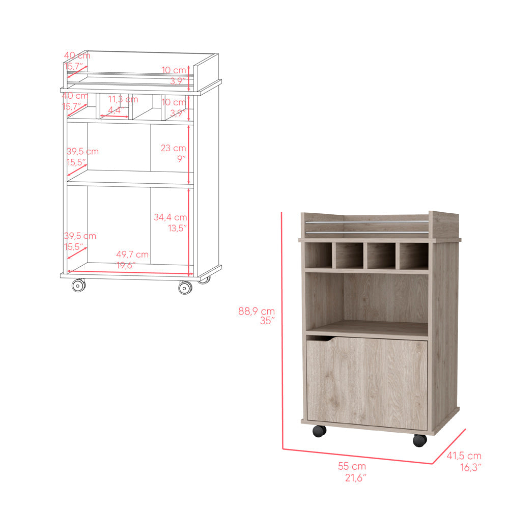 Bar Cart Kinsley, Living Room, Light Pine-2