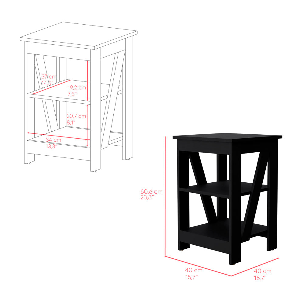 Side Table Rossville, Living Room, Black-2