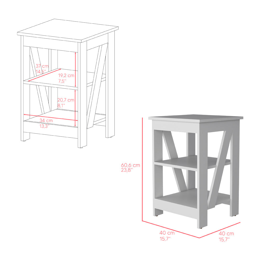 Side Table Rossville, Living Room, White-2