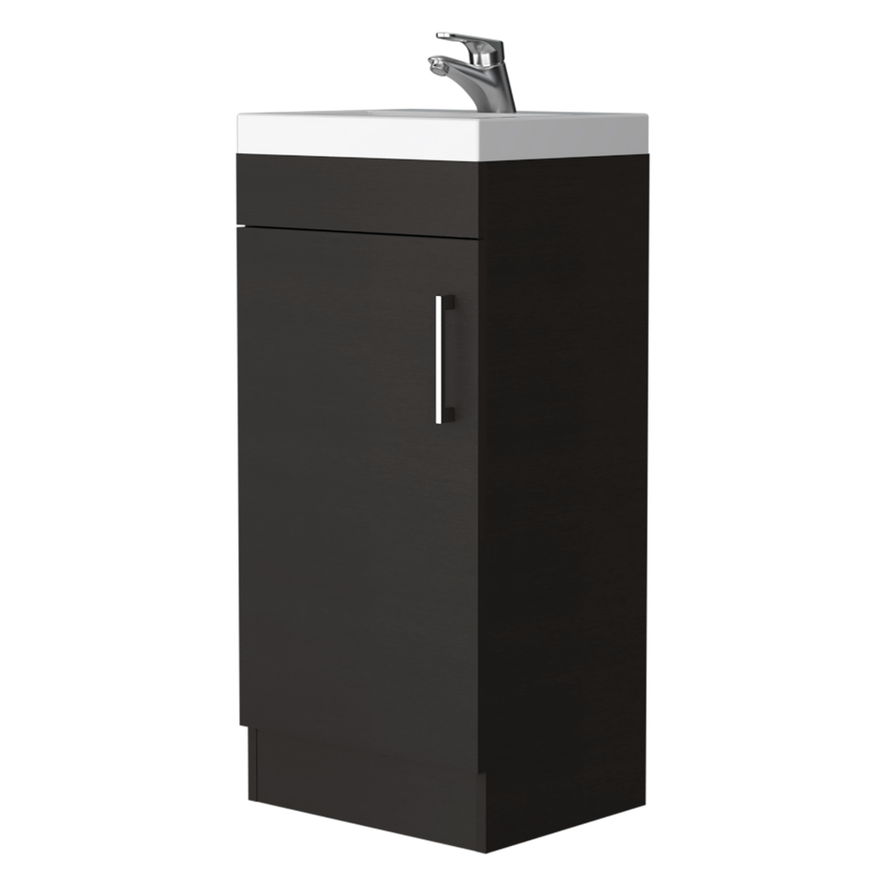 Bathroom Vanity Sink Jozz, Single Door Cabinet, Black Wengue Finish-3