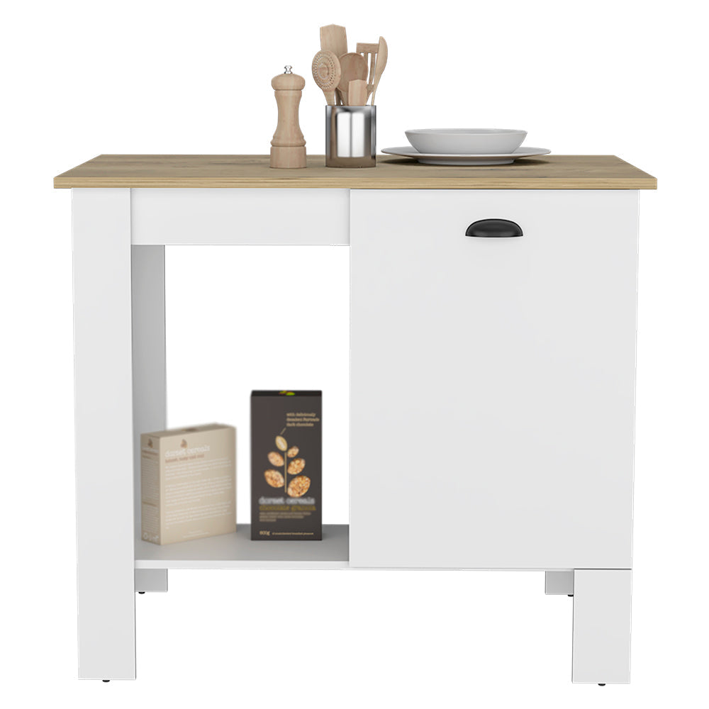 Kitchen island Shoproni, One Drawer, White Finish-3