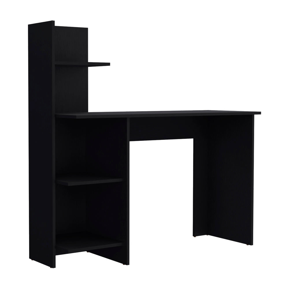 Desk Wichita,Desk, Four Shelves, Black Finish-3