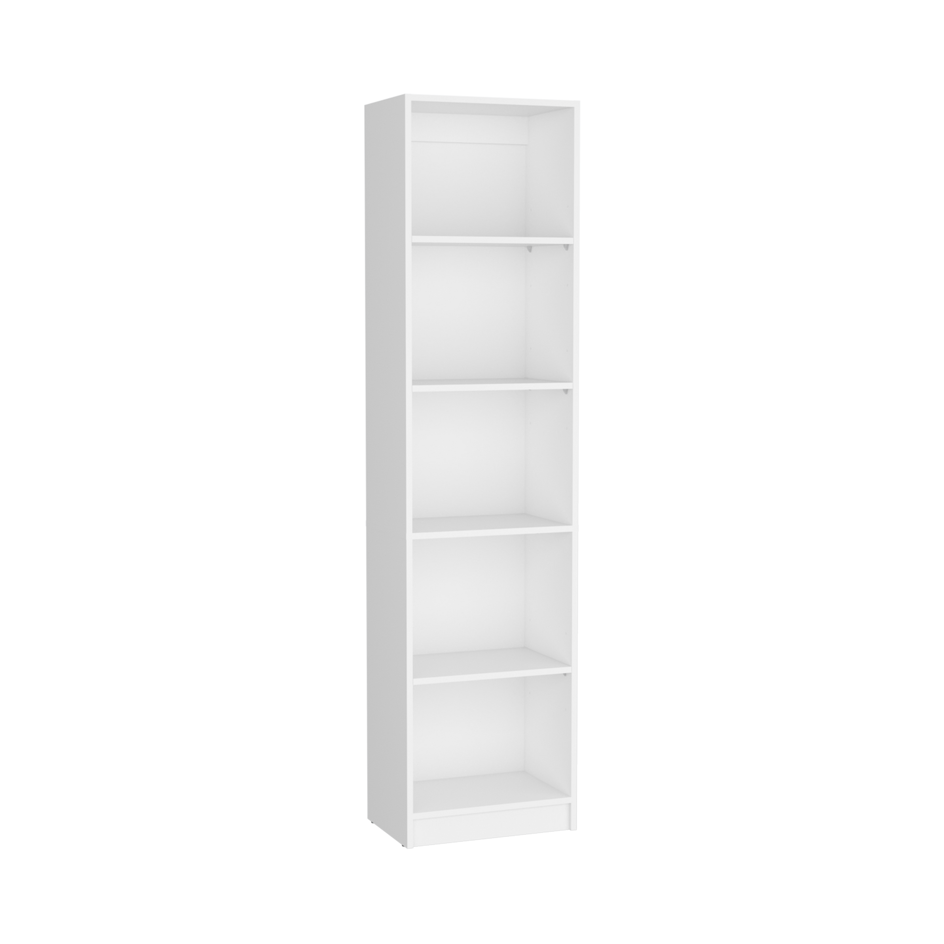 Bookcase XS Benzoni, Slim Design and Spacious Display, White Finish-3