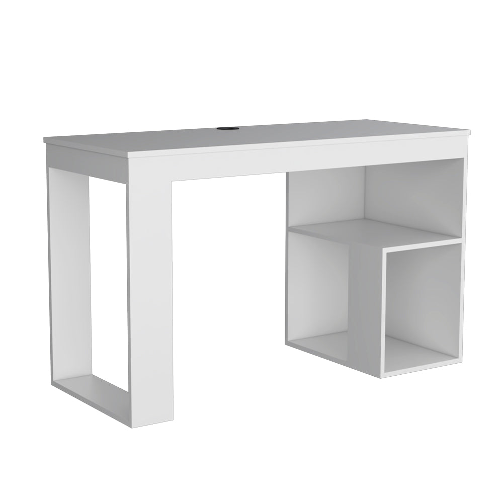 Desk Adona, Two Shelves, White Finish-3