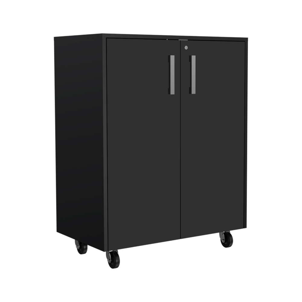 3 Drawers Storage Cabinet with Casters Lions Office, Black Wengue Finish-4