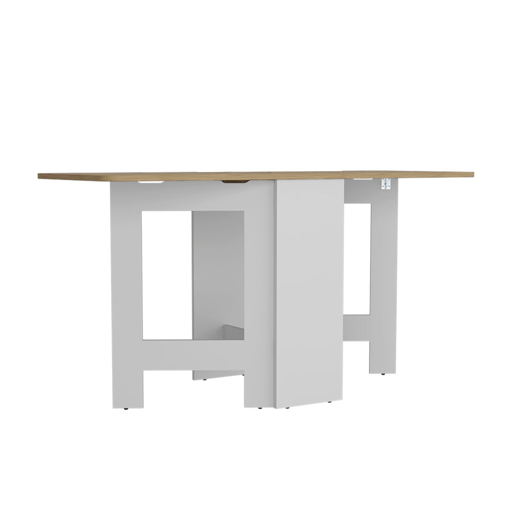 Folding Dining Table Evart, White / Macadamia Finish-2