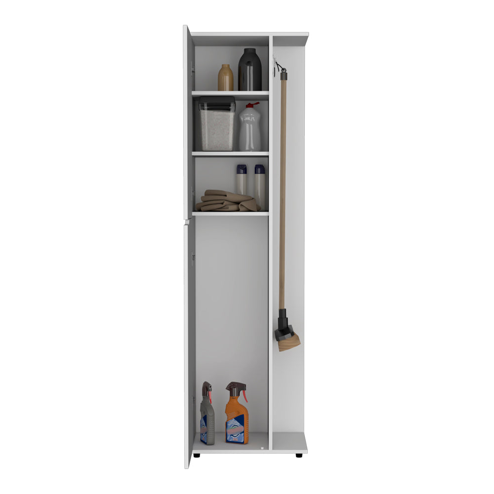 Broom Storage Closet Edmond, Kitchen, White-4