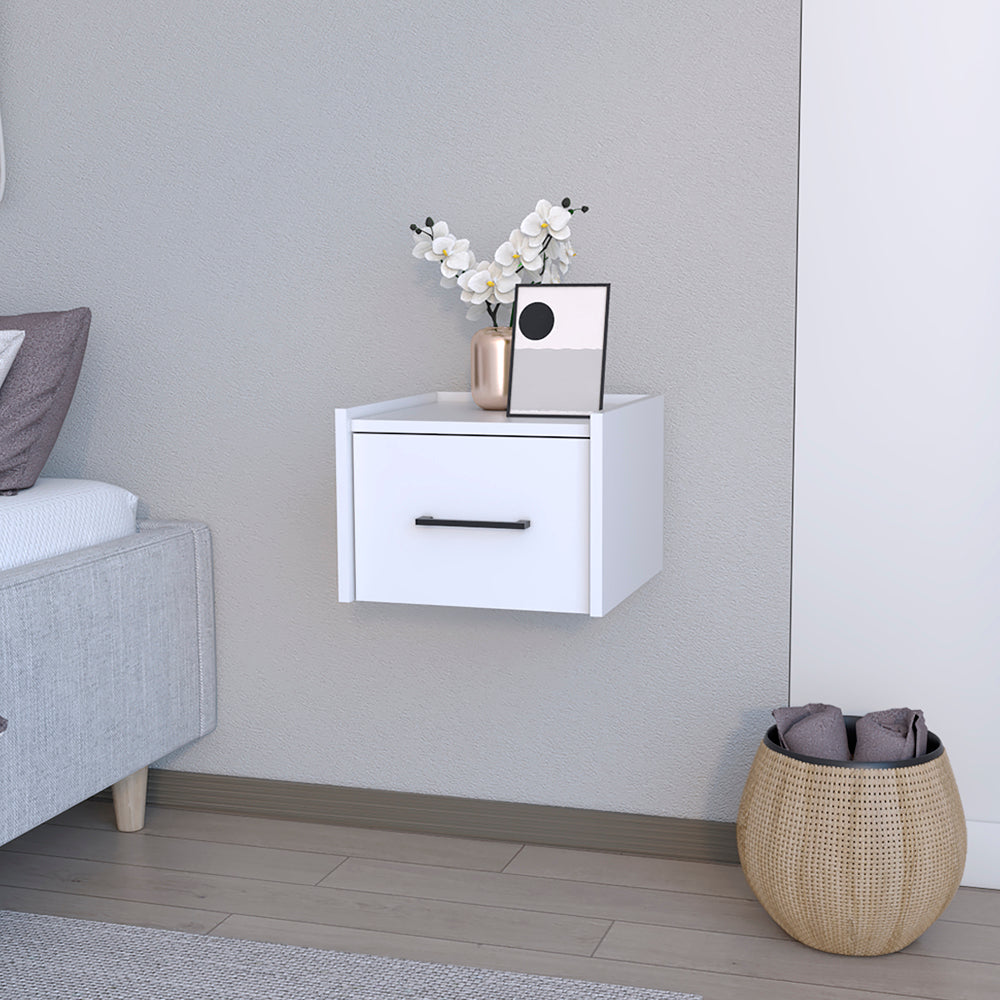 Floating Nightstand Calion, White Finish-0