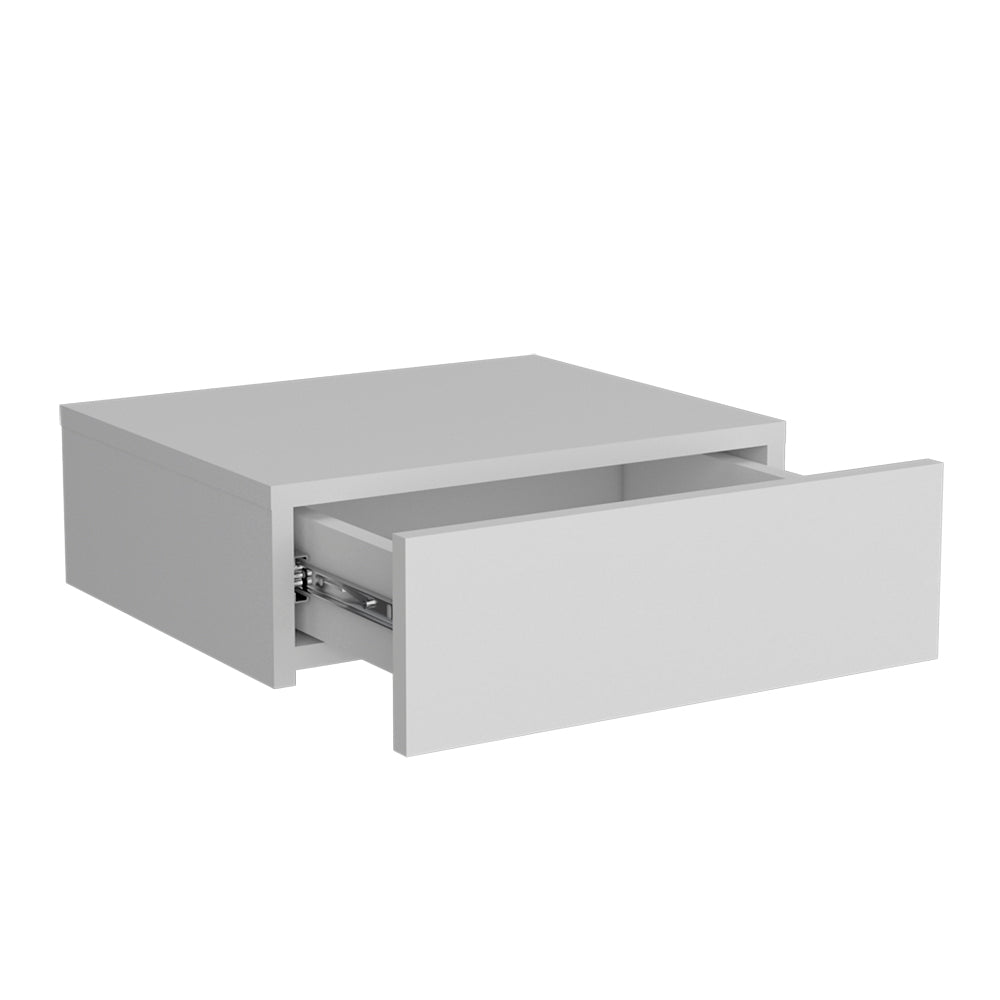 Floating Nightstand Isola, Sleek Wall-Mounted Design with 1-Drawer, White Finish-4