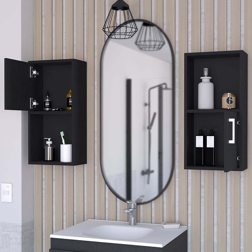 Medicine Cabinet Florence, Bathroom, Black-3