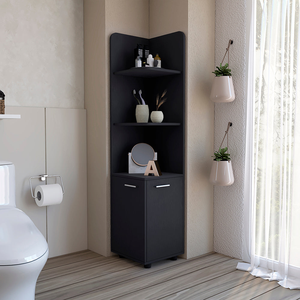 Freestanding Cabinet Kairatu , Bathroom, Black-0