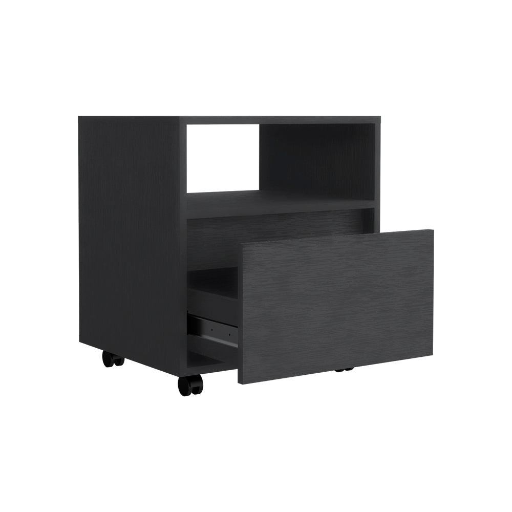 Milford 2 Piece Bedroom Set, Nightstand + Dresser, Black Wengue Finish-3