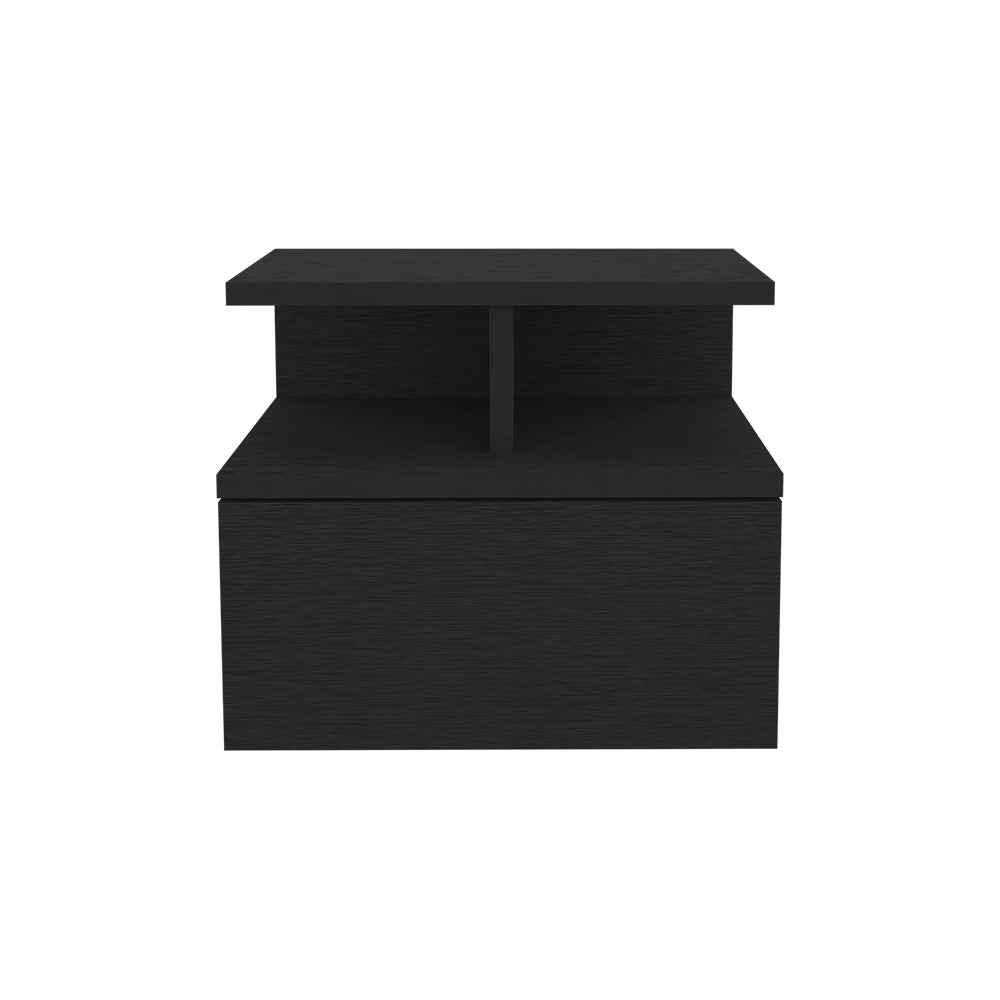 Floating Nightstand Flopini, One Drawer, Black Wengue Finish-4