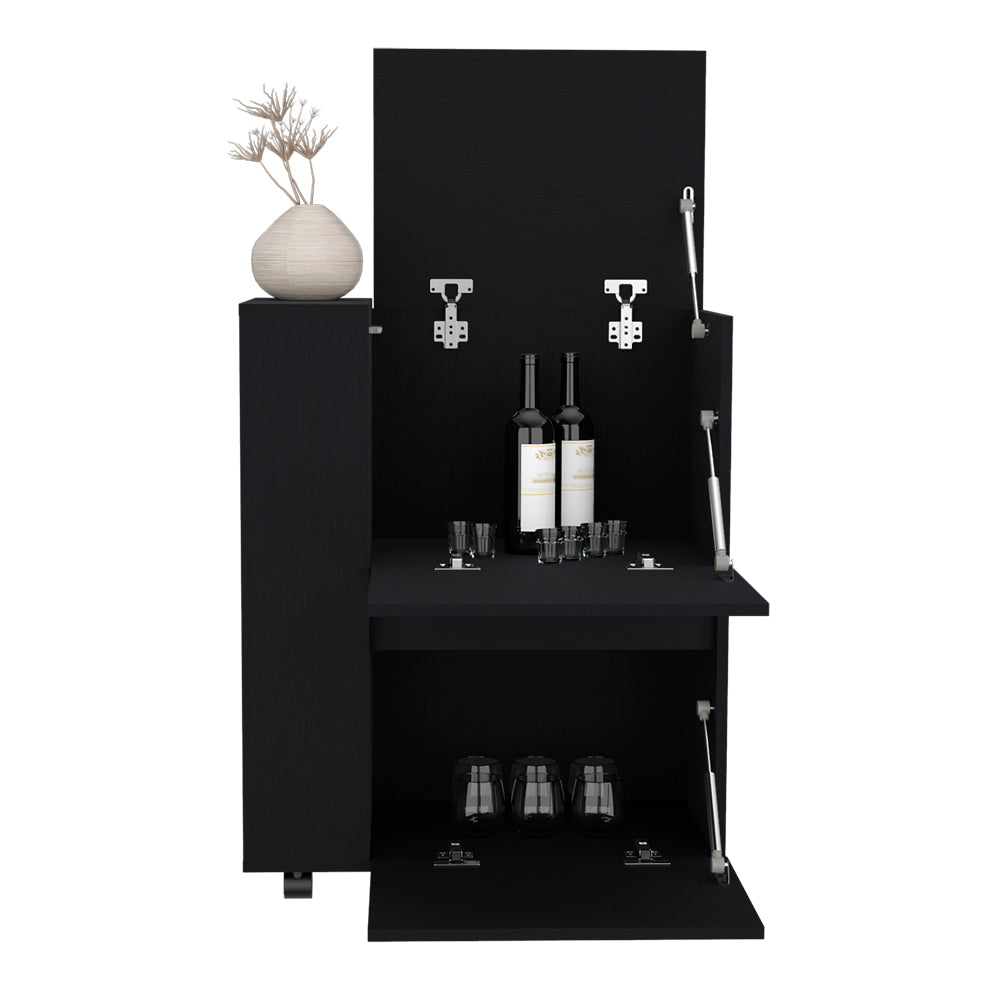 Bar Cart Belleville, Living Room, Black-4