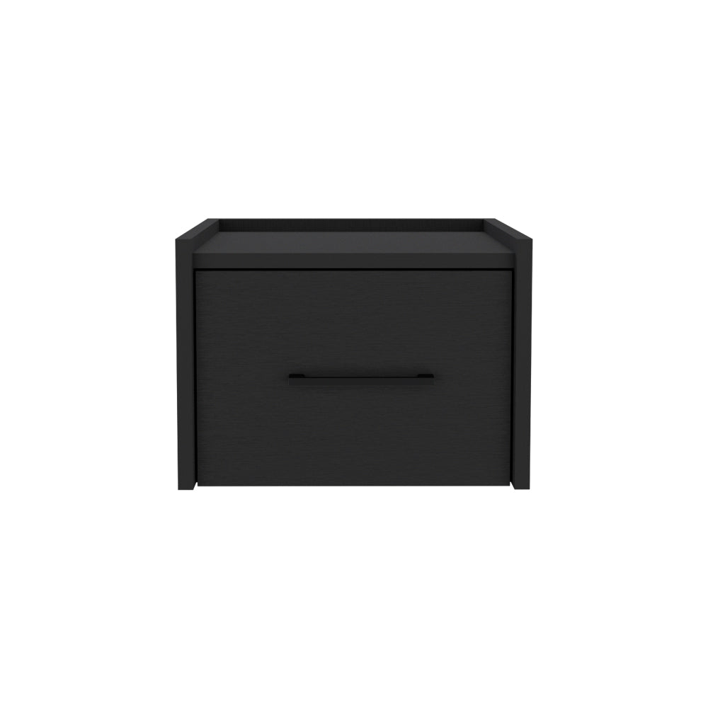 Floating Nightstand Calion Compact Design with Handy Drawer Storage, Black Wengue Finish-3