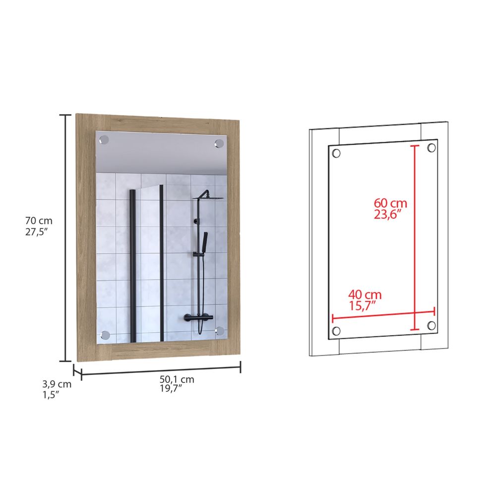 Bathroom Mirror Epic, Frame, Light Pine Finish-4