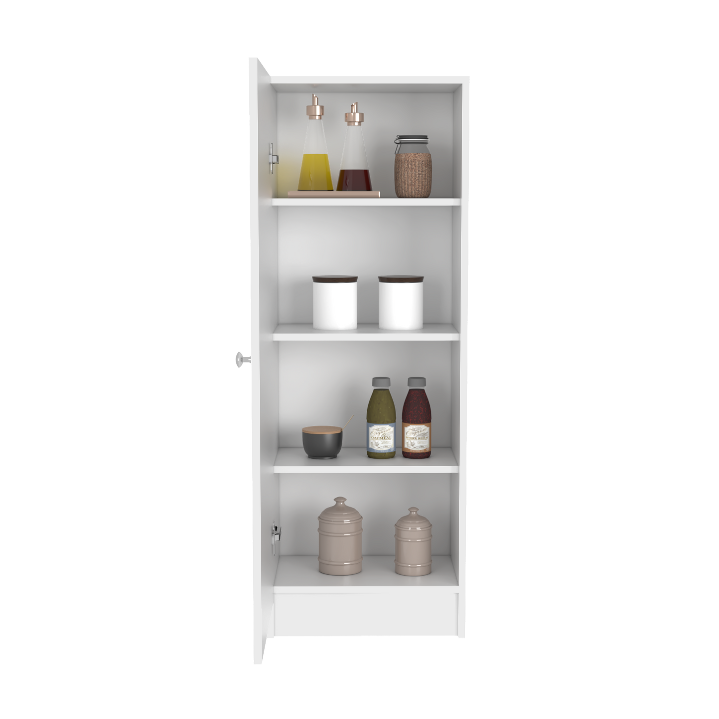 Pantry Miami, Single Door Cabinet, White Finish-2