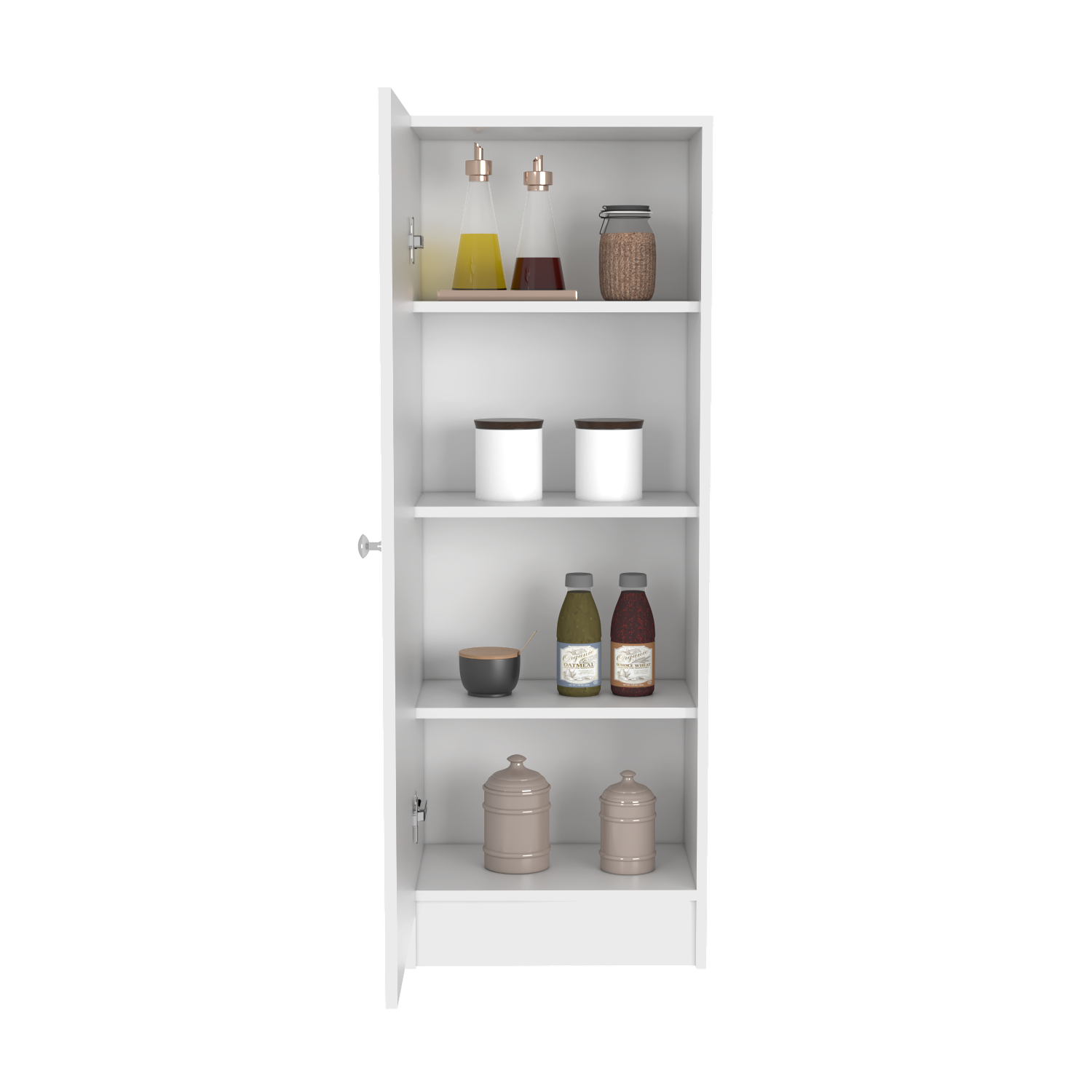 Pantry Miami, Single Door Cabinet, White Finish-2