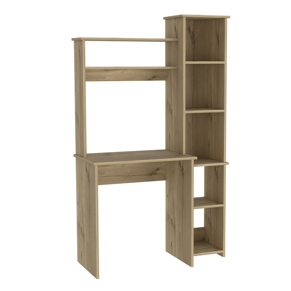 Desk Logan, Five Cubbies, Light Oak Finish-4