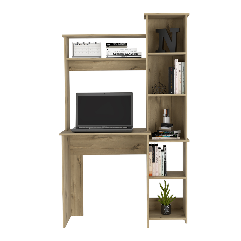 Desk Logan, Five Cubbies, Light Oak Finish-1