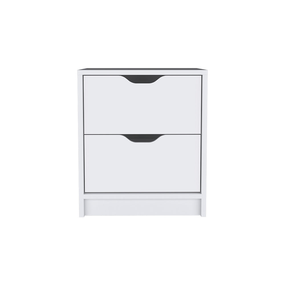 Nightstand Gandu, Two Drawers, White Finish-4