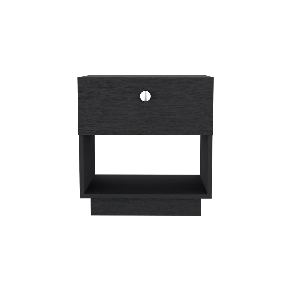 Nightstand Viliigili, One Drawer, Black Wengue Finish-4