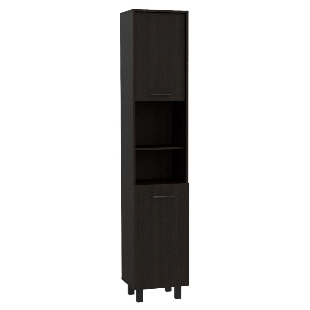 Pantry Cabinet Almada, Three Interior Shelves, Black Wengue Finish-3