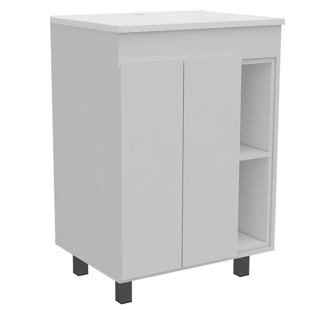 Vanity Akron, Double Door Cabinet, White Finish-3