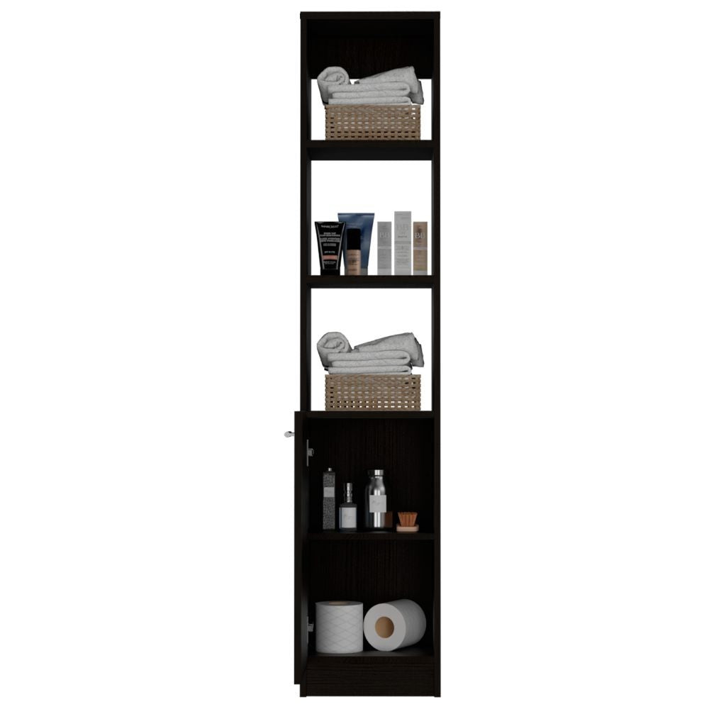 Linen Cabinet Emmett, Two Interior Shelves, Black Wengue Finish-4