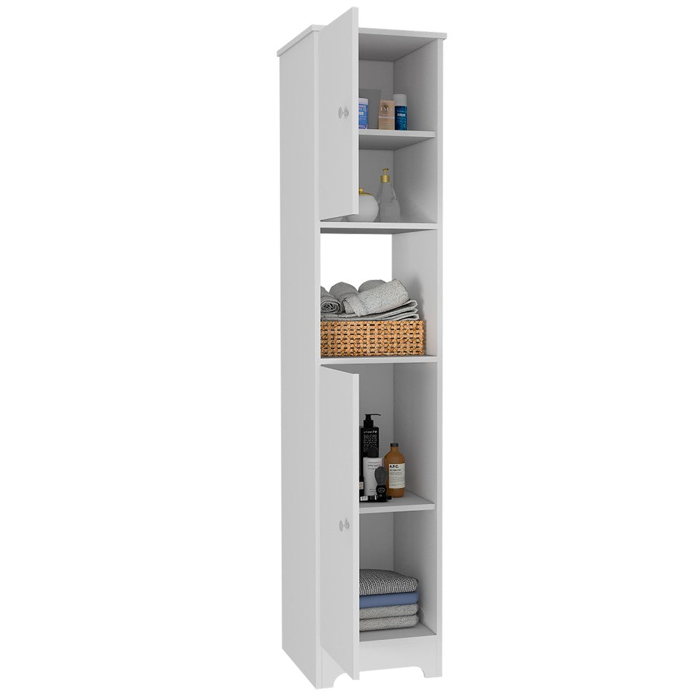 Linen Cabinet Albany, Four Interior Shelves, White Finish-4