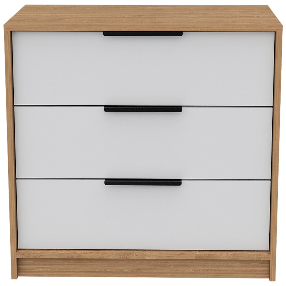 3 Drawers Dresser Maryland, Superior Top, White / Pine Finish-4