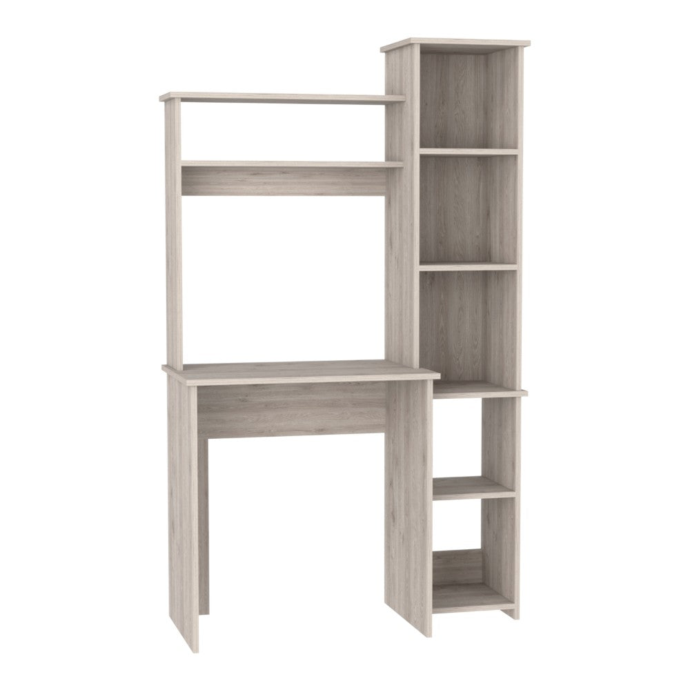 Desk Logan, Five Cubbies, Light Gray Finish-4