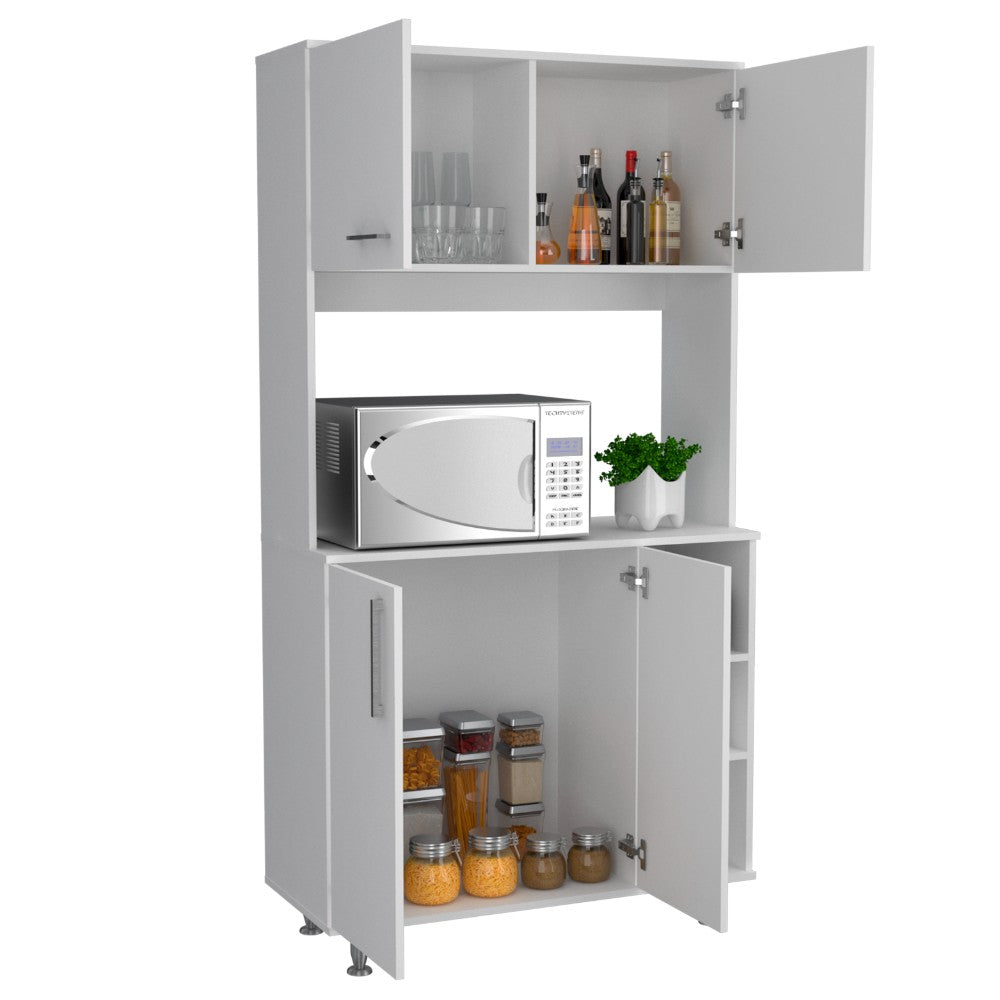 Pantry Cabinet Delaware, Double Door, White Finish-4