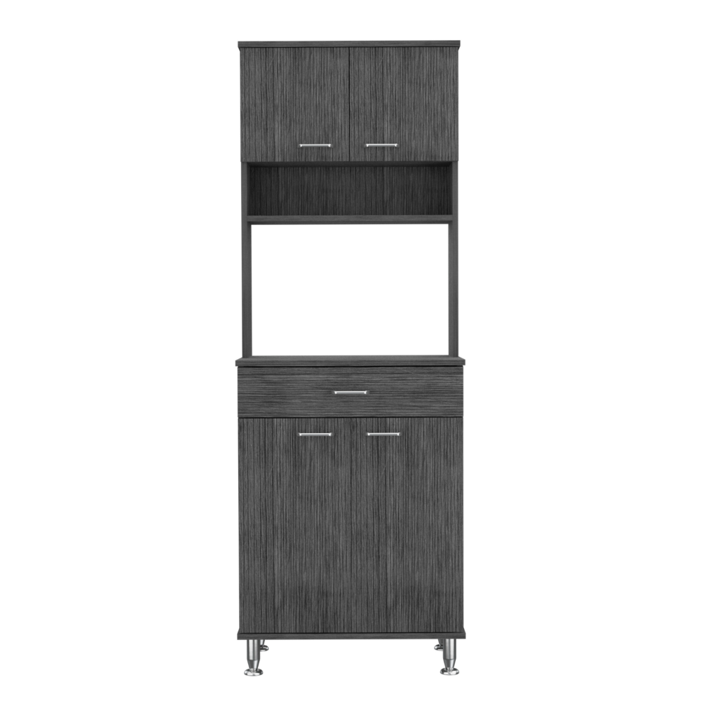 Pantry Piacenza,Two Double Door Cabinet, Smokey Oak Finish-3