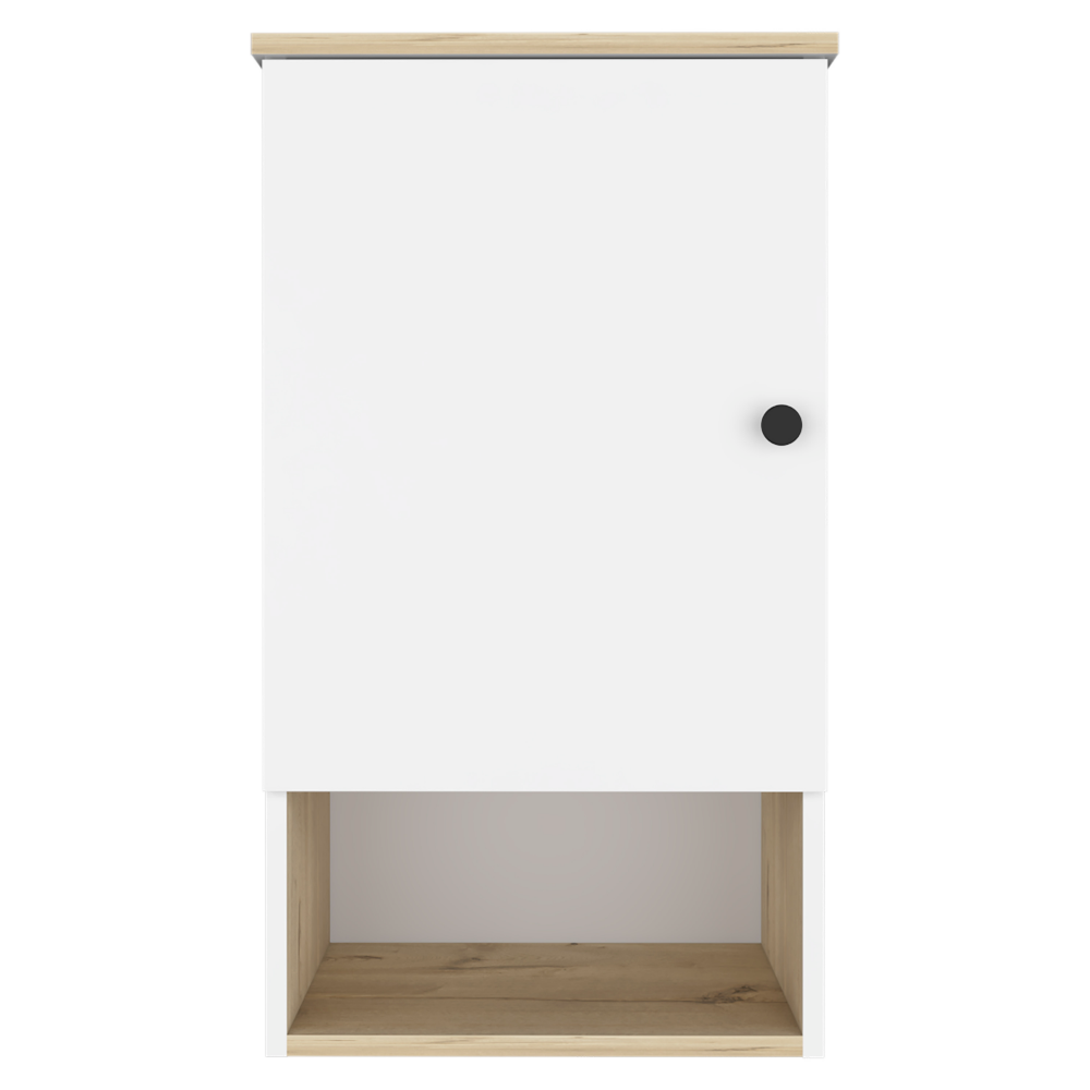 Medicine Cabinet Porto, Two Internal Shelves, Light Oak / White Finish-2