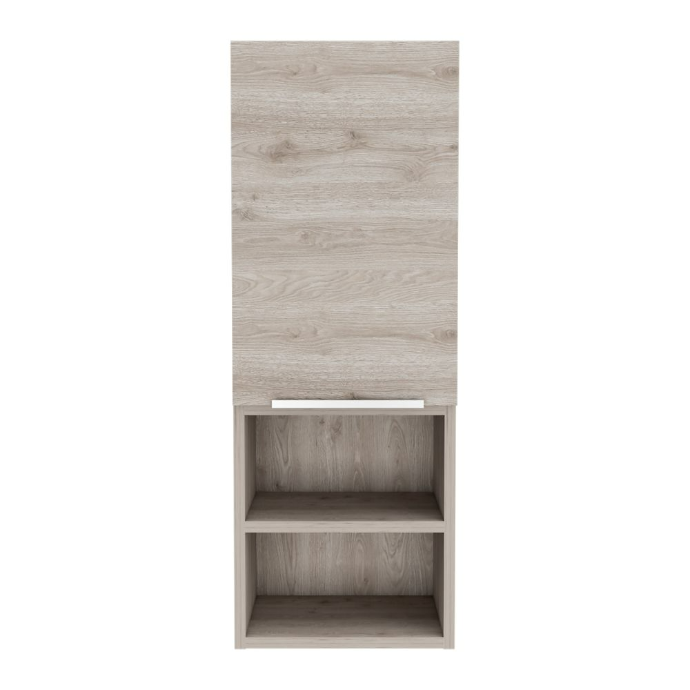 Medicine Cabinet Hazelton, Open and Interior Shelves, Light Gray Finish-3